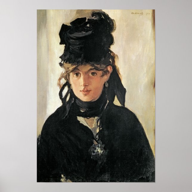 Poster Manet | Berthe Morisot avec un bouquet de violette (Devant)