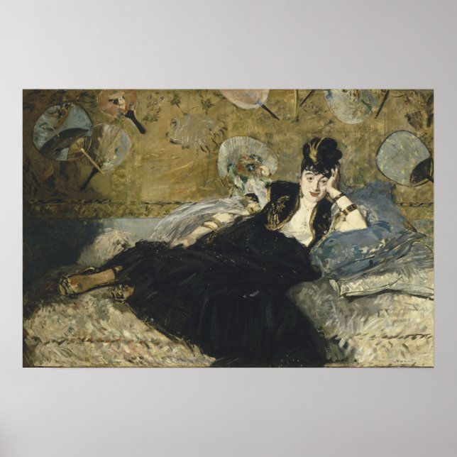 Poster Manet - Dame Avec Ventilateurs, (Nina De Calais) (Devant)