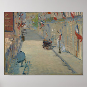 Poster Manet - La rue Mosnier aux drapeaux (1878)