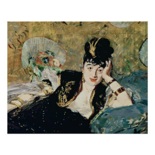 Poster Manet   Madame avec des fans