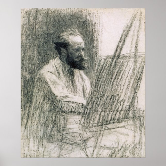 Poster Manet | Portrait d'Edouard Manet à son Easel (Devant)
