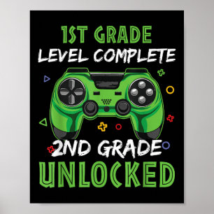 Poster Manette 2e année Cadeau débloqué pour enfants de 1