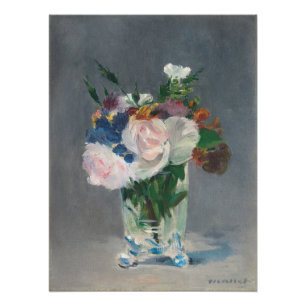 Poster Manette  Fleurs dans un vase de cristal, vers 1882