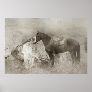 Poster Mangalarga Marchador Stallion et femme