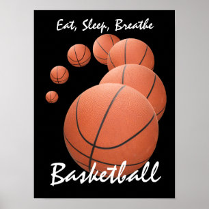 Poster Mange, Dors, Respire...Basket-Ball