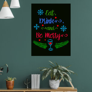 Poster Manger, boire et être joyeux, Noël, Vacances, ZSSP