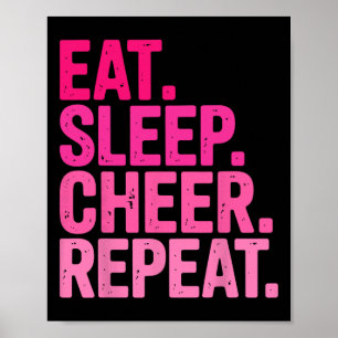 Poster Manger Dormir Acclamer Répéter Cheerleading Pour F