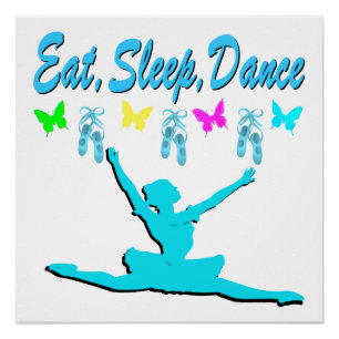 POSTER MANGER, DORMIR, DANSE BALLERINA DESIGN