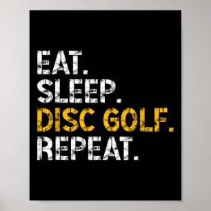 Poster Manger Dormir Disc Golf Répéter Disc Golf Joueur D
