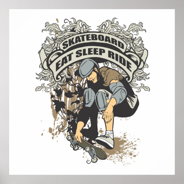 Poster Manger, Dormir, Faire Du Skate (Devant)