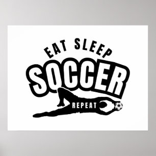Poster manger dormir football répéter
