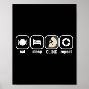 Poster Manger, Dormir, Grimper, Répéter - Drôle d'escalad