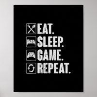 Manger Dormir Jeu Répéter Drôle Cadeau Joueur de j