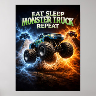 Poster Manger Dormir Monster Truck