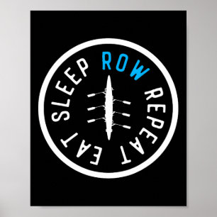 Poster Manger Dormir Ramer Répéter Équipage Équipe D'avir