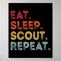 Manger Dormir Scout Répéter Rétro Vintage Scout Po