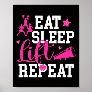 Poster Manger Dormir Soulever Acclamer Se Cheerleading Se
