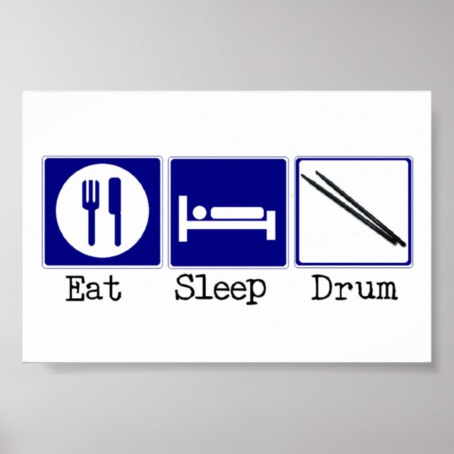 Poster Manger, Dormir, Tambour (Devant)