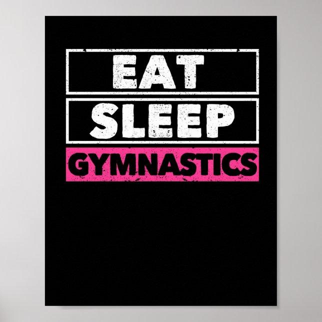 Poster Manger Gymnastique du sommeil Répéter Gymnaste drô (Devant)
