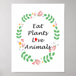 Poster manger plante amour animaux végétalien