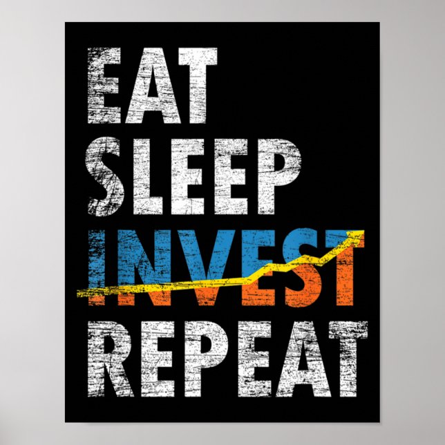 POSTER MANGER SLEEP INVEST REPETER STOCK MARCHÉ (Devant)
