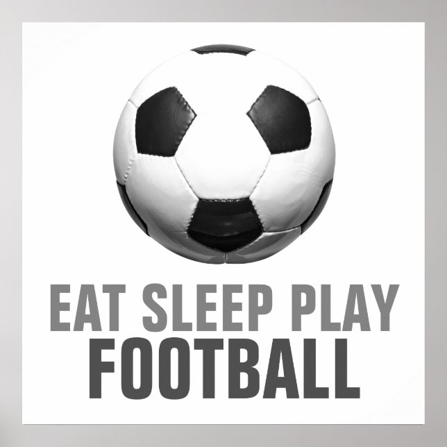 Poster Manger Sleep Jouer Football Football Football Uniq (Devant)