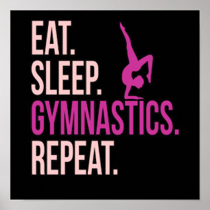 Poster Manger Sommeil Gymnastique Gymnaste Gymnastique Sp