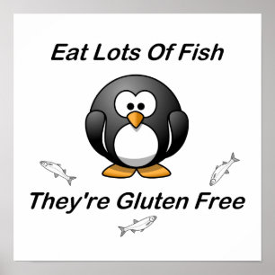Poster Mangez beaucoup de poisson, ils sont sans gluten