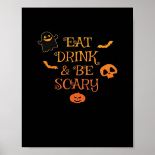 Poster Mangez Boire Et Soyez Effrayant Halloween Classic