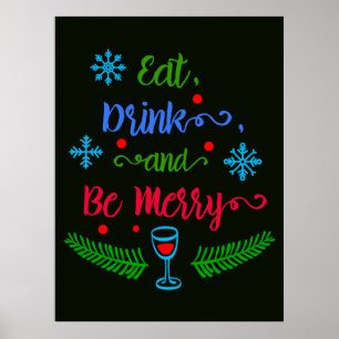 Poster Mangez, buvez et soyez joyeux, Fêtes de Noël, ZSSP