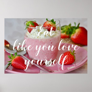 Poster Mangez comme vous le Smoothie de fraise de //de