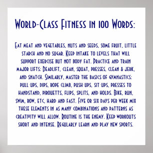 Poster Mangez de la viande et les légumes, les écrous et