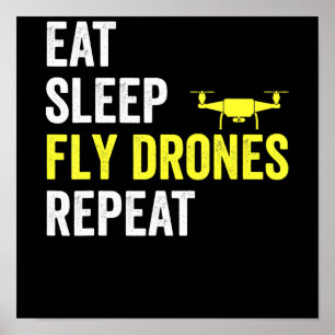 Poster Mangez des drones de drones de sommeil Répéter dro