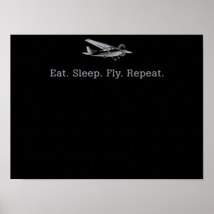Poster Mangez des drones de vol de sommeil Répéter le cad