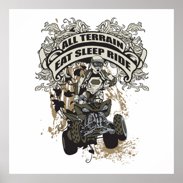 Poster Mangez, Dormez, Parcourez Tout Le Terrain (Devant)