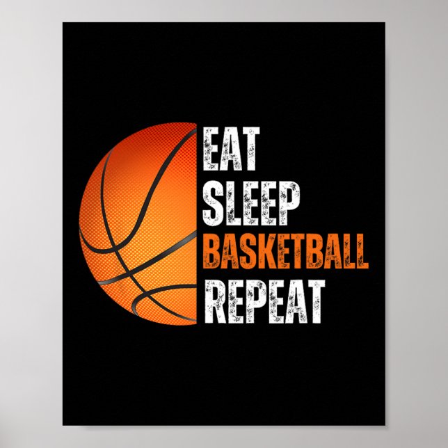 Poster Mangez Le Basket-Ball Répétez Le Cadeau Pour Le Fa (Devant)