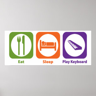 Poster Mangez le clavier de jeu de sommeil