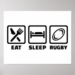 Poster Mangez le rugby de sommeil