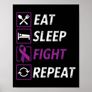 Poster Mangez le sommeil combat Répétez l'épilepsie au ru