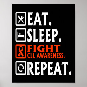 Poster Mangez Le Sommeil Combattre Leucémie Lymphocytique