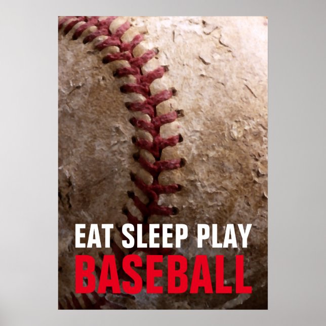Poster Mangez le sommeil Jouer au baseball (Devant)