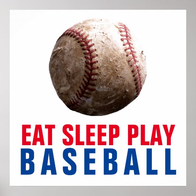 Poster Mangez le sommeil Jouer au baseball (Devant)