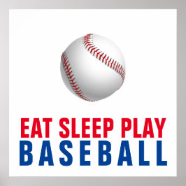 Poster Mangez le sommeil Jouer au baseball
