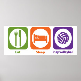 Poster Mangez le sommeil jouer au volley-ball