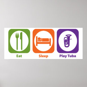 Poster Mangez le tuba de jeu de sommeil