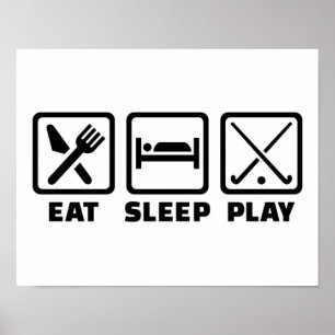 Poster Mangez l'hockey de champ de jeu de sommeil