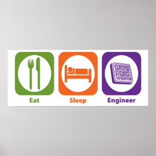 Poster Mangez l'ingénieur de sommeil