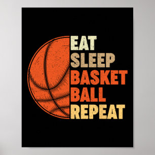 Poster Mangez Sleep Bysketbyll Répéter Pour Le Joueur Vin