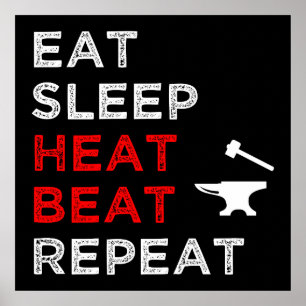 Poster Mangez Sleep Heat Beat Répéter