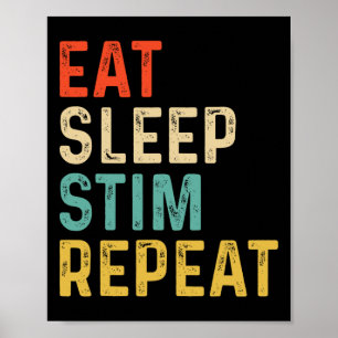 Poster Mangez Sleep Stim Répétez Sensibilisation sur l'au